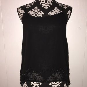 🍓black layered tank top